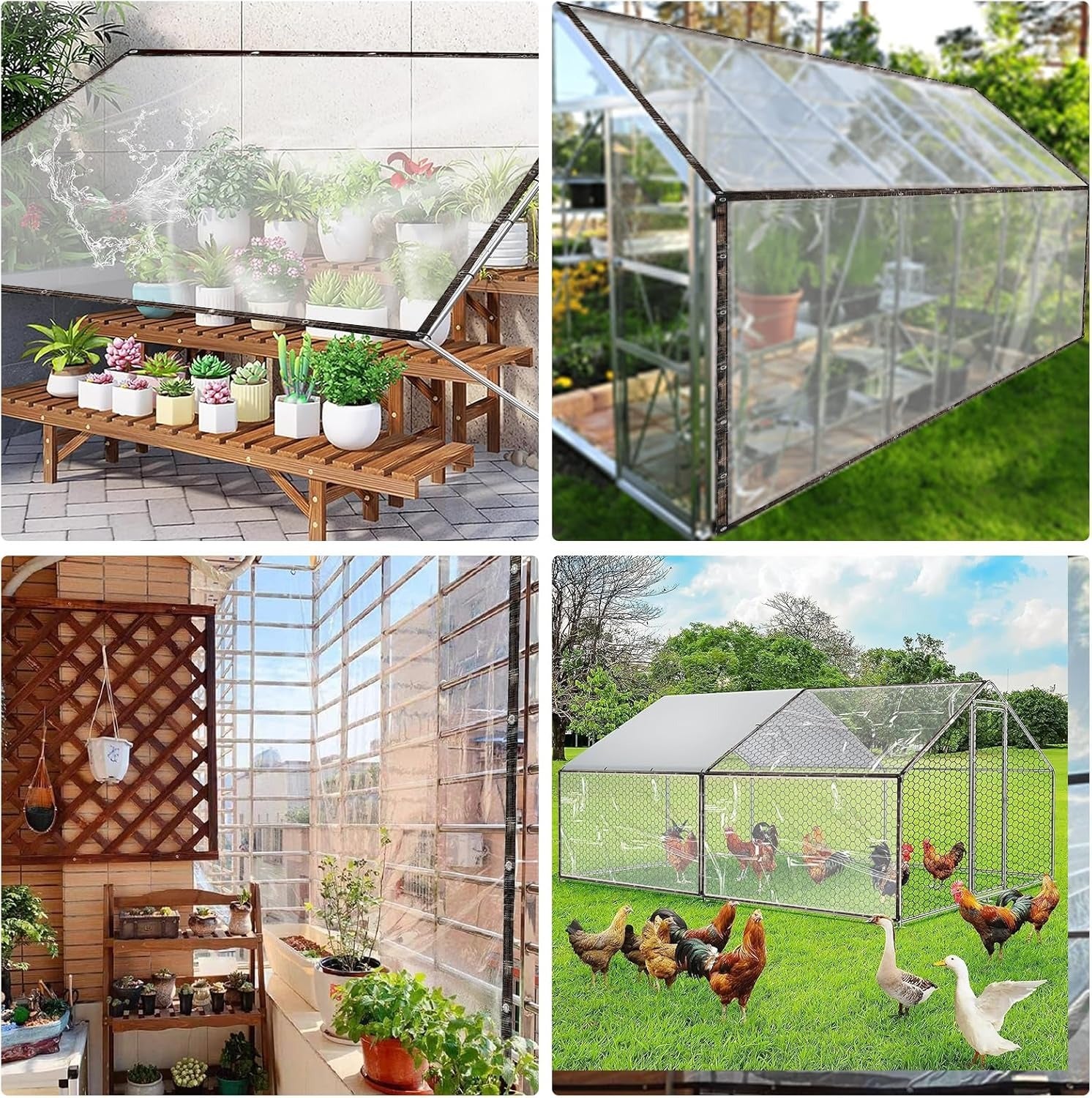 Lona transparente impermeable 3x4m para invernadero, lona plegable de PVC impermeable, protección contra la lluvia - 6