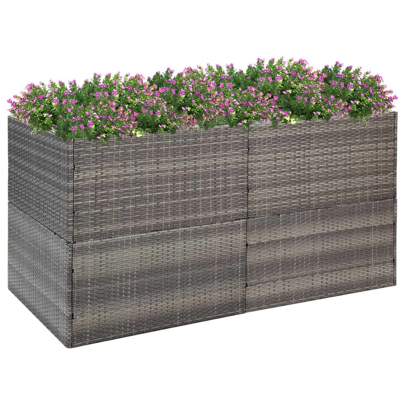 Donica ogrodowa, szara, 157x80x80 cm, rattan PE vidaXL