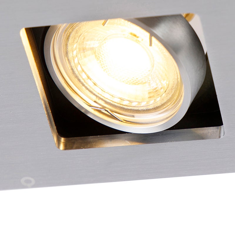 Set di 6 faretti da incasso rettangolari in alluminio a 2 luci - Qure - 7