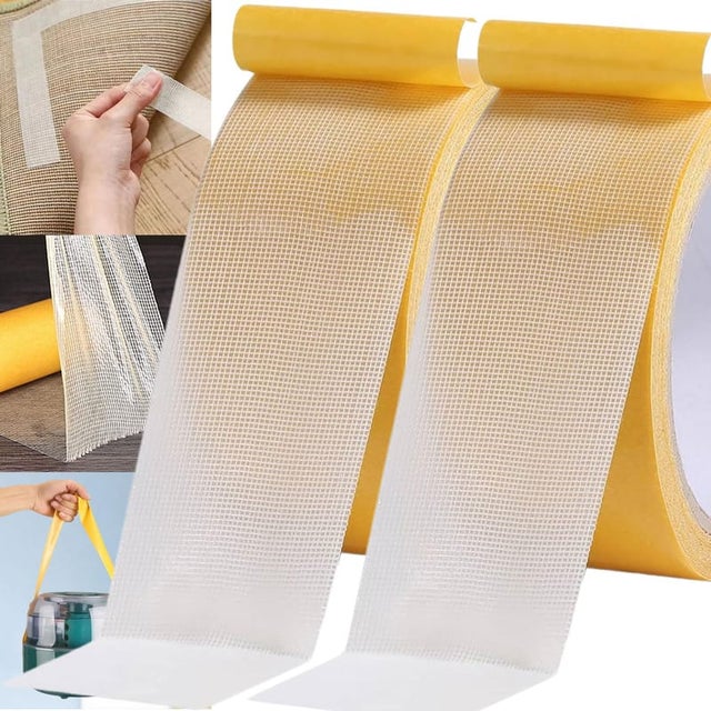 Ruban adhésif double face très résistant, ruban adhésif pour tapis, adhésif sans résidus, adapté aux tapis,au bois et aux sols (5 * 300CM)