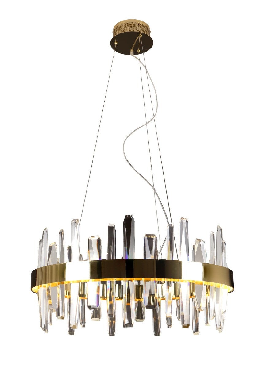 Lampa wisząca PRINCE LED 31W Ciepła biel 1860lm złota wym: 150 x 60 x 60 cm Maxlight