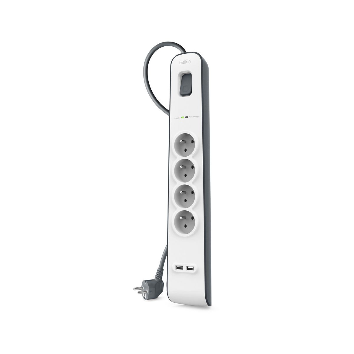 Belkin BSV401CA2M Presa Filtrata Multipla, Protezione dalle Sovracorrenti, con 4 Prese CA, 2 Prese USB, EU Tipo Francia - 4