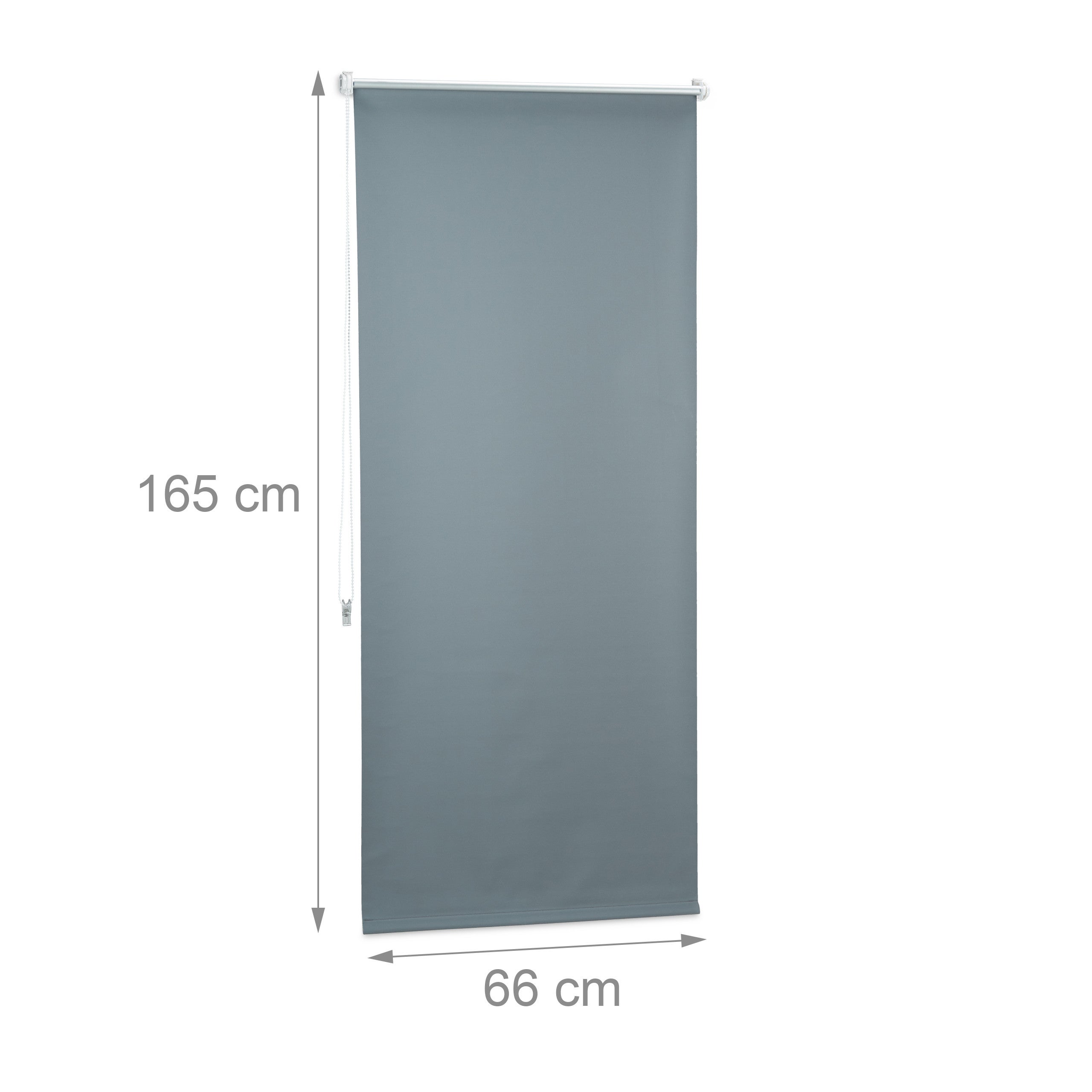 Tenda a Rullo Oscurante, Tenda Termica, Catenella Laterale, senza Fori, 70x165, Tessuto L:66, Grigio, Relaxdays - 3