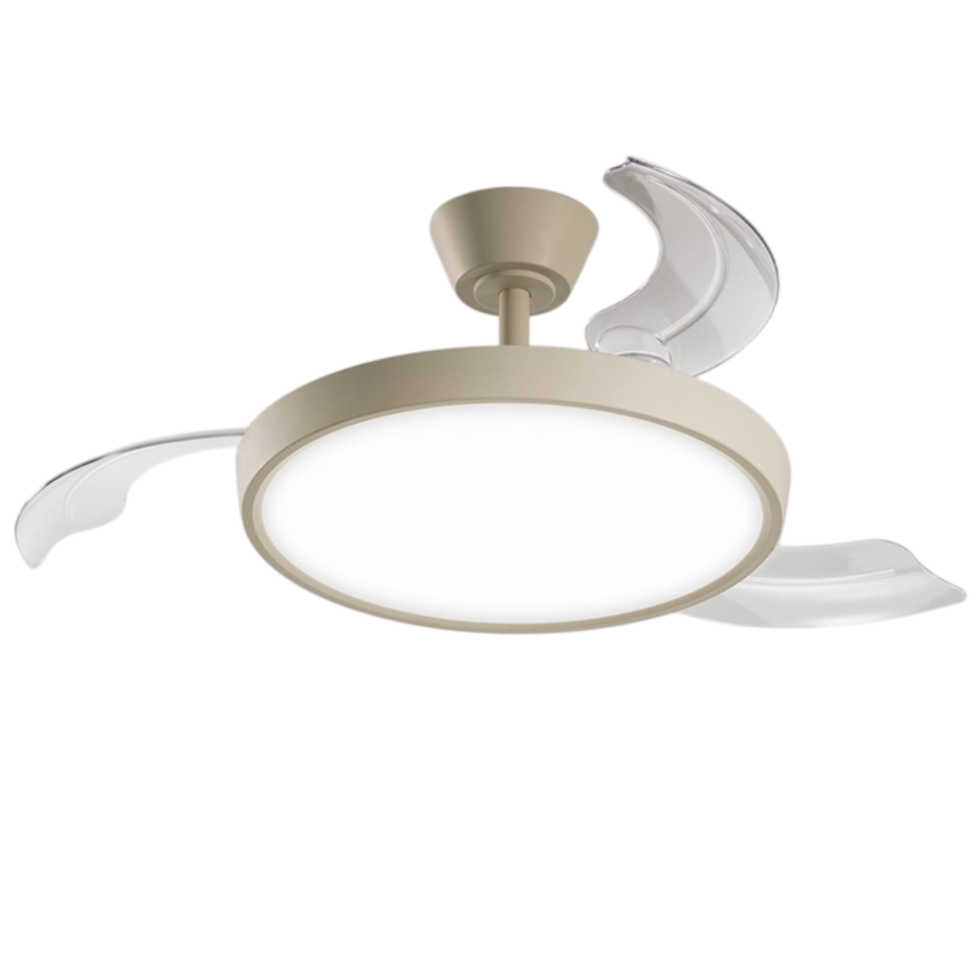 Wentylator sufitowy Perenz 7196 R CT Sand z oświetleniem - Ø 106 cm, 3 łopatki, 6 prędkości, silnik prądu stałego 40 W, cichy