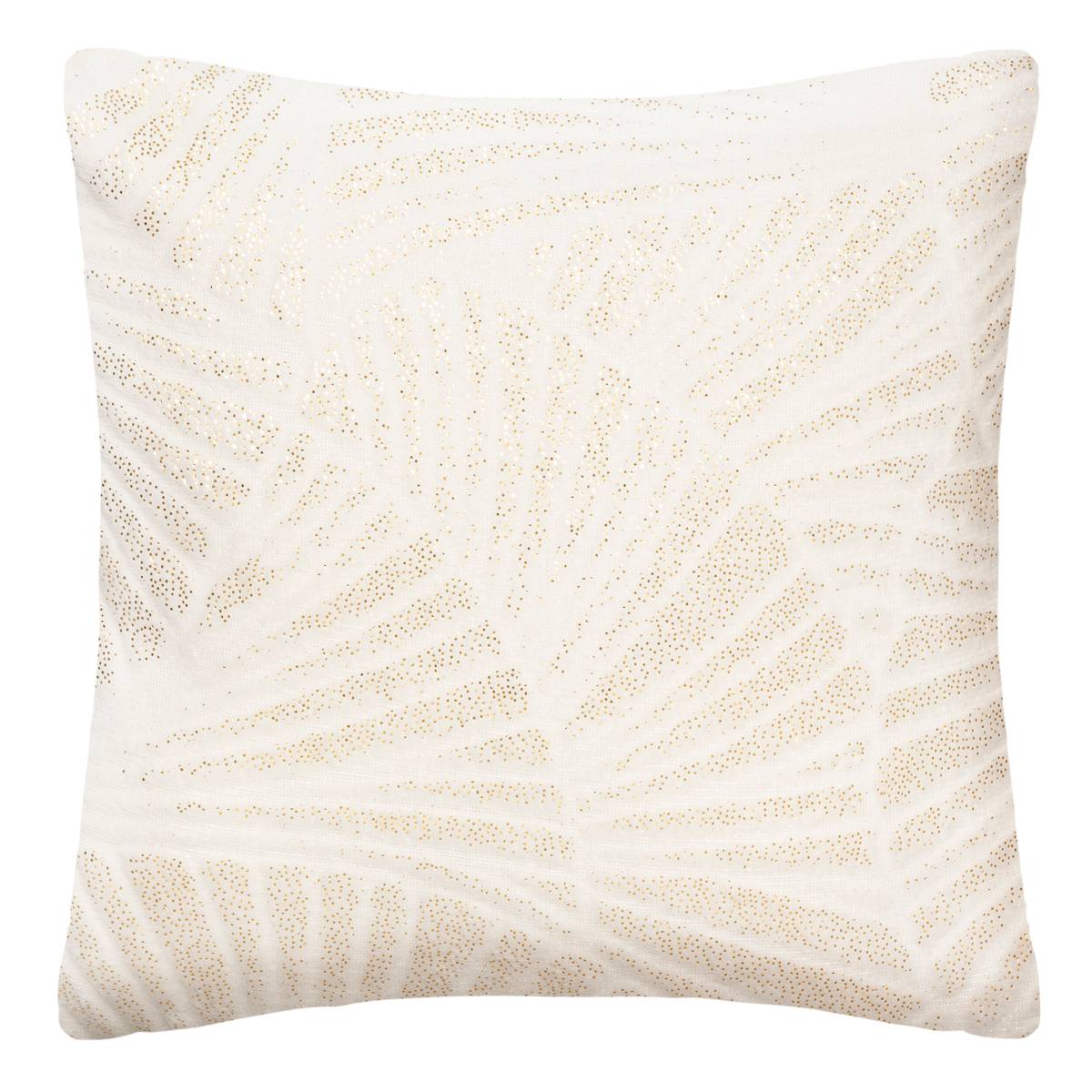 Cojín - franela - marfil y oro - 40x40 cm - atmosphera créateur d'intérieur