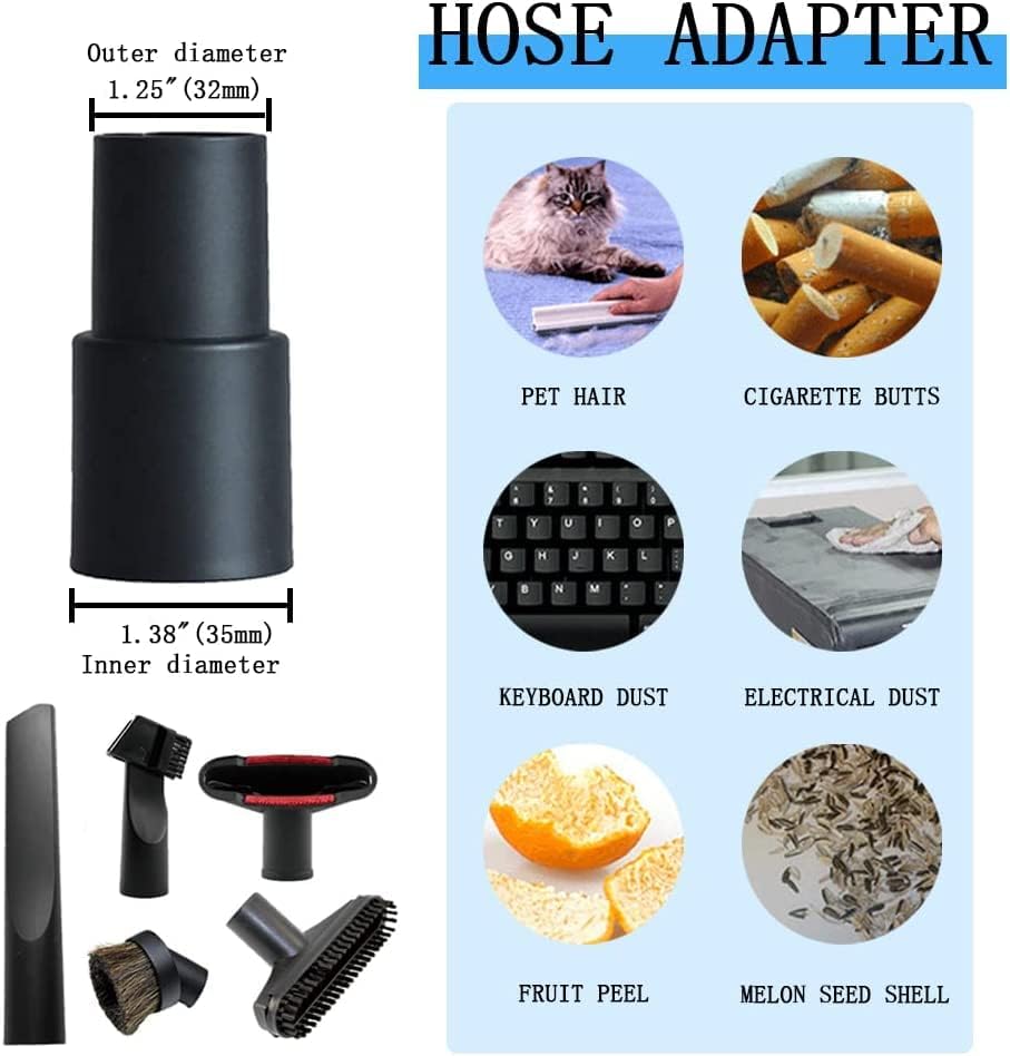 Lot de 6 Embouts Universels pour Aspirateurs 32mm/35mm - Buses d'Aspirateur avec Adaptateur pour Tous Types de Sols - 2
