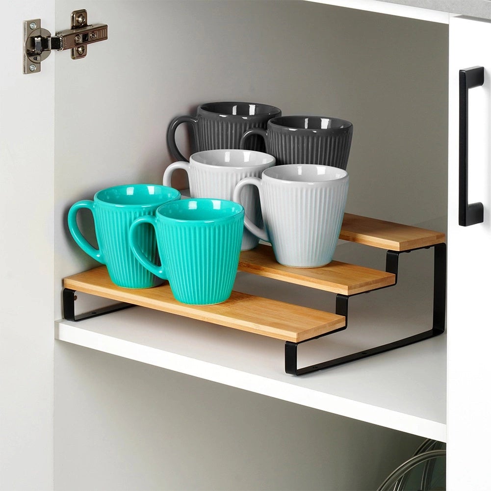 Estante de cocina de madera de 3 niveles 32 x 23,5 x 9,6 cm - 5