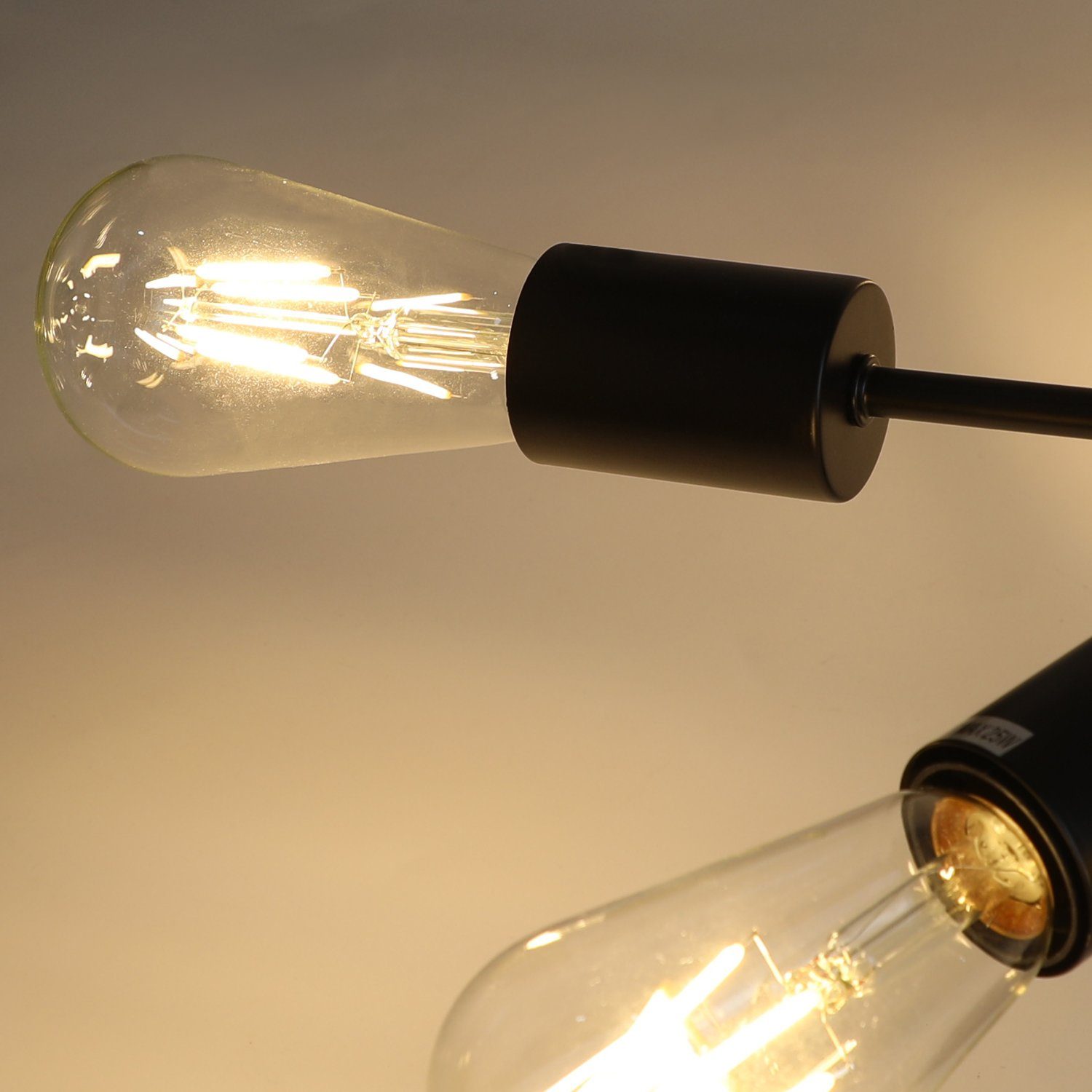 NETTLIFE Vintage lampa sufitowa 6 żarówek przemysłowy salon E27 czarny żyrandol Retro lampa do sypialni styl rustykalny lampa stołowa do jadalni - 3