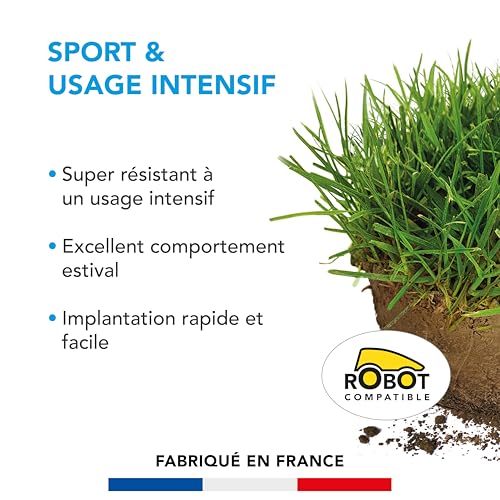 BARENBRUG - Gazon Sport & Usage intensif - Super Résistant - Excellent Comportement Estival - Implantation Rapide et Facile - 15KG - 2