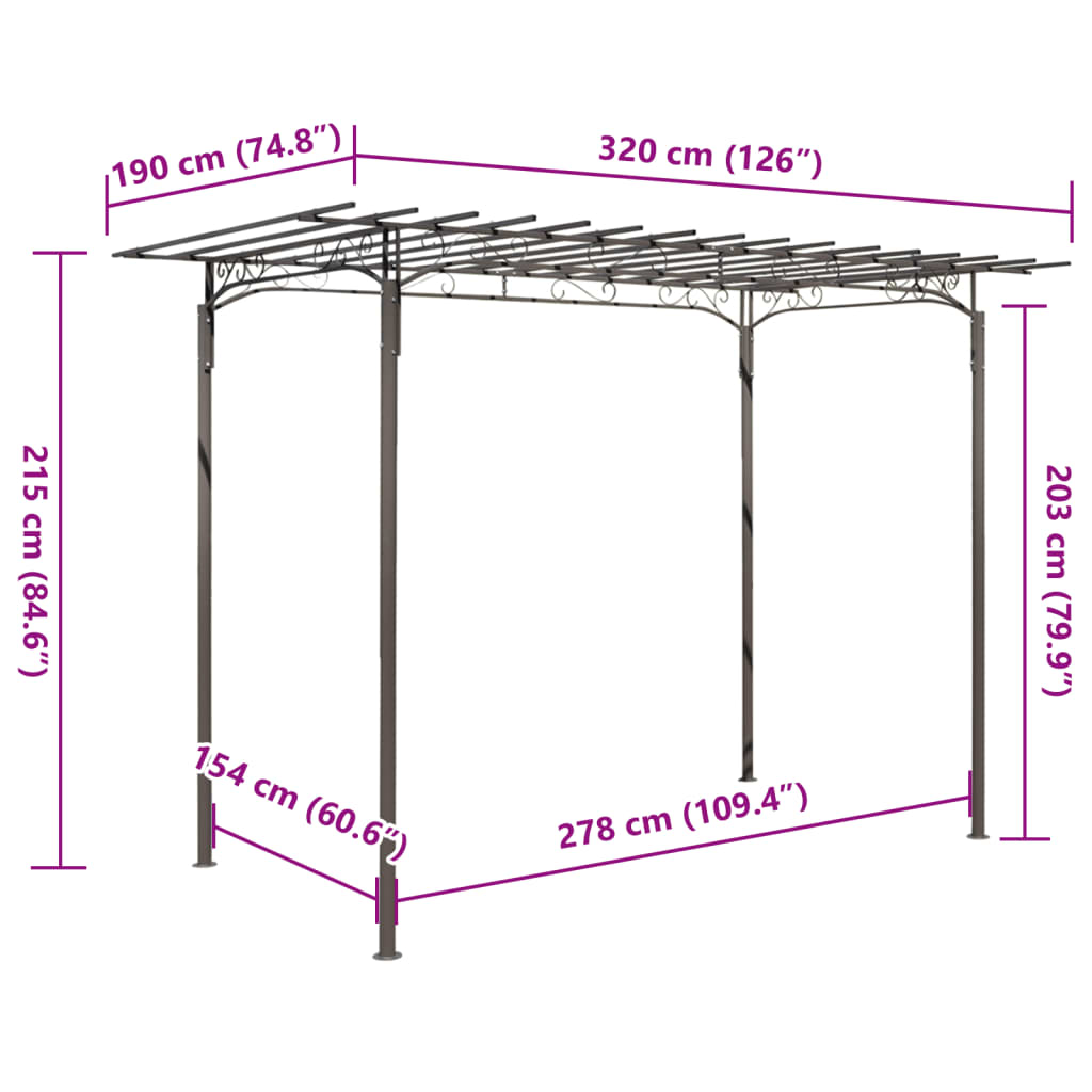 Voûte de jardin de décoration pour rosiers vidaXL - 3