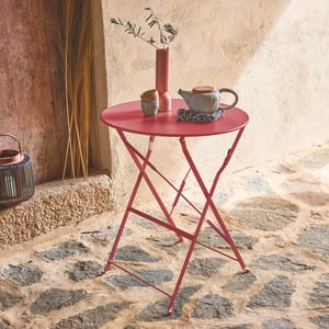 Finnhomy Tavolino Da Bar Rotondo – Stile Vintage Industriale, Base In Metallo Nero, Piano In MDF Marrone, Altezza 99.8 Cm