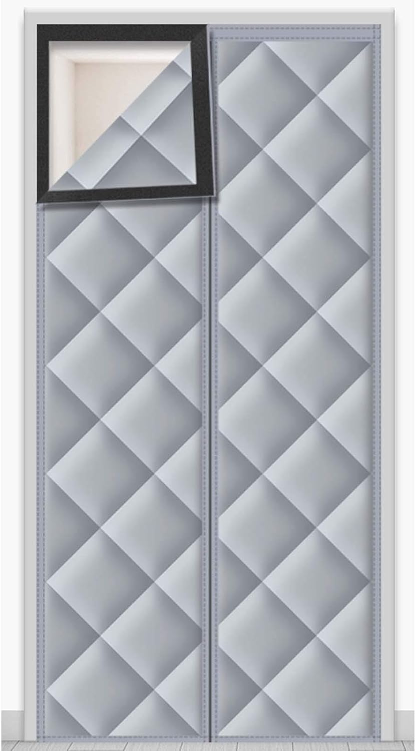 Magnetyczna izolacyjna kurtyna drzwiowa, ochrona przed zimnem, blokowanie światła i izolacja akustyczna, 100x220cm (szara)