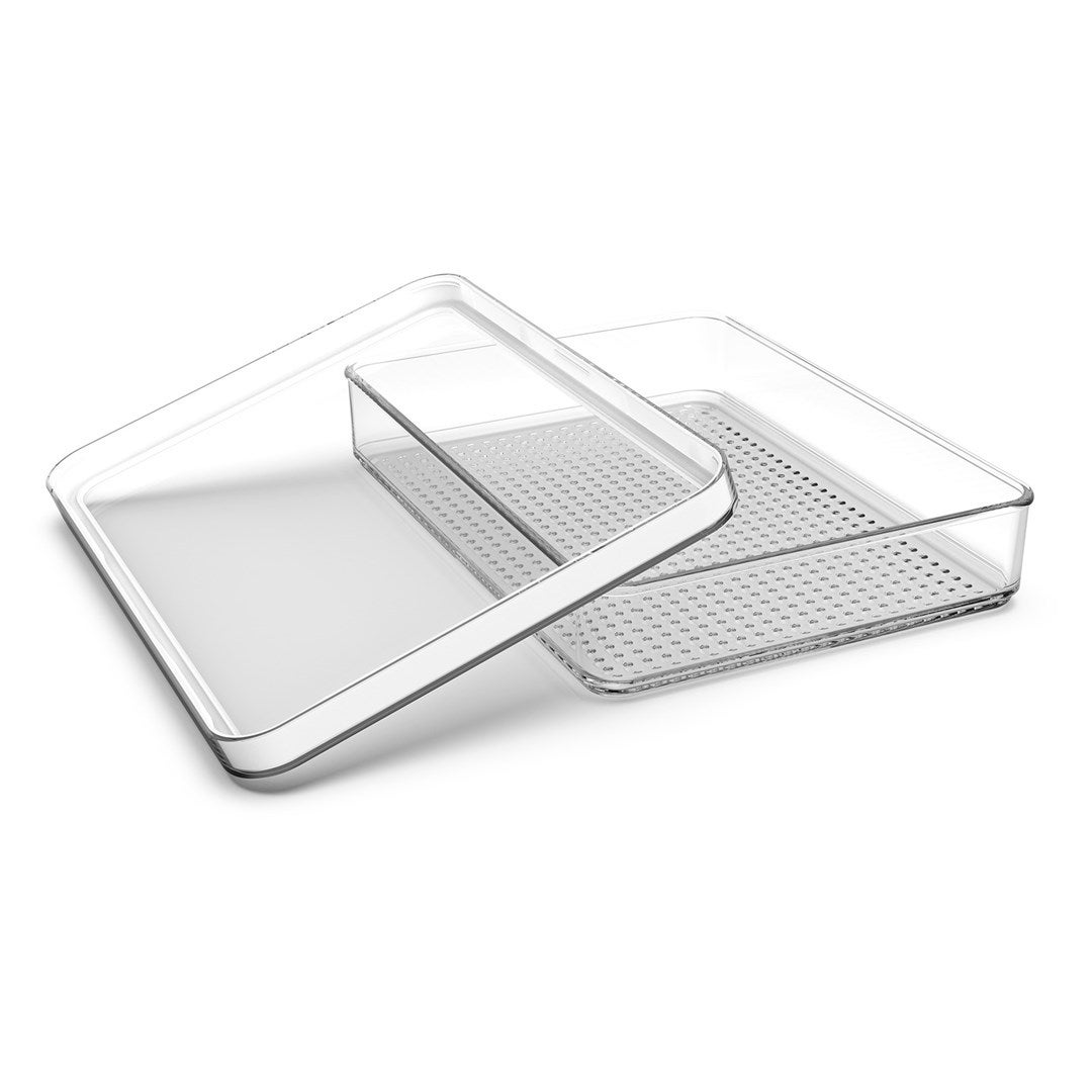 Contenedor Rotho de 2 niveles tipo loft en San Transparente con Tapa Blanca LT0.85 - 4