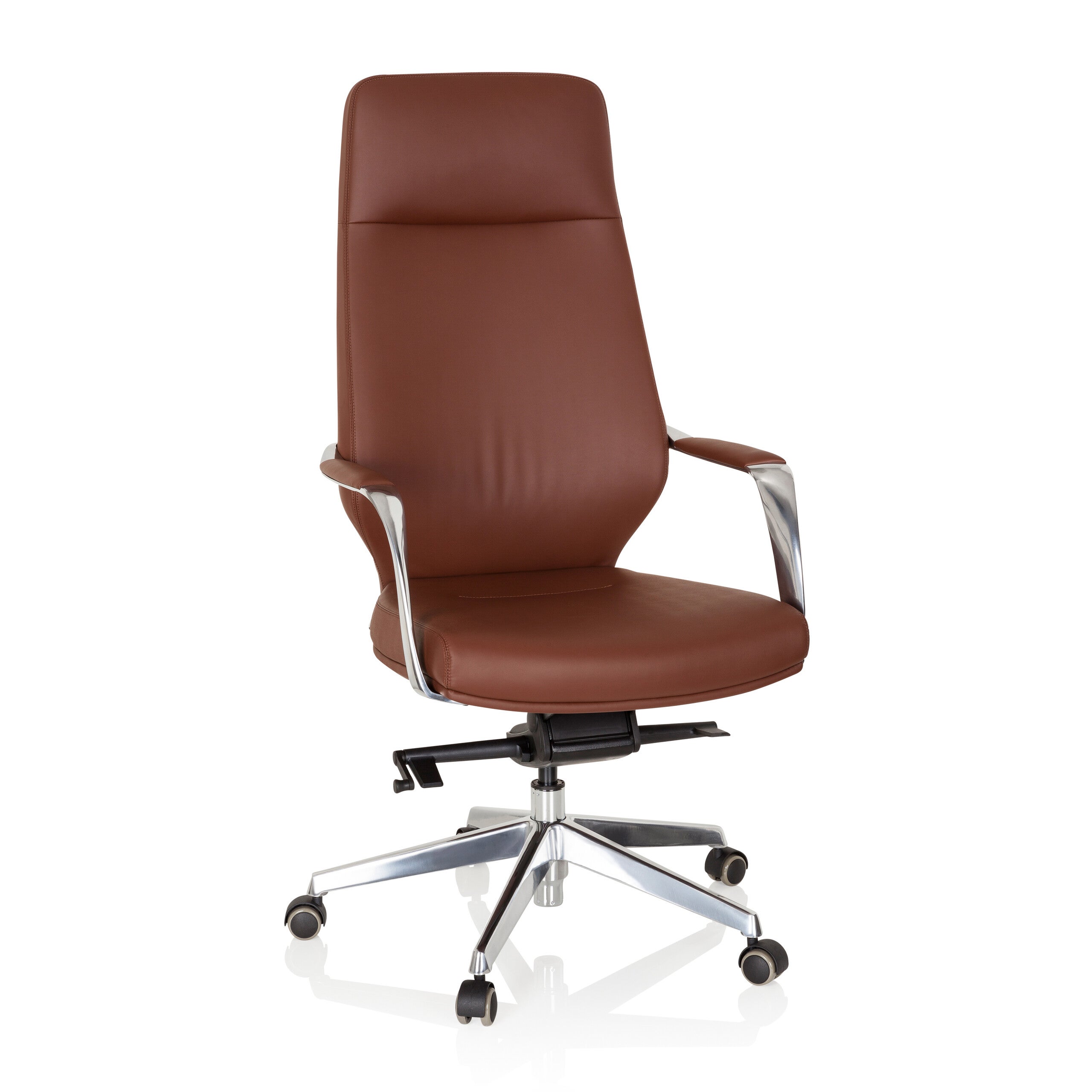 Krzesło biurowe / krzesło biurowe VELVET imitacja skóry brązowy hjh OFFICE