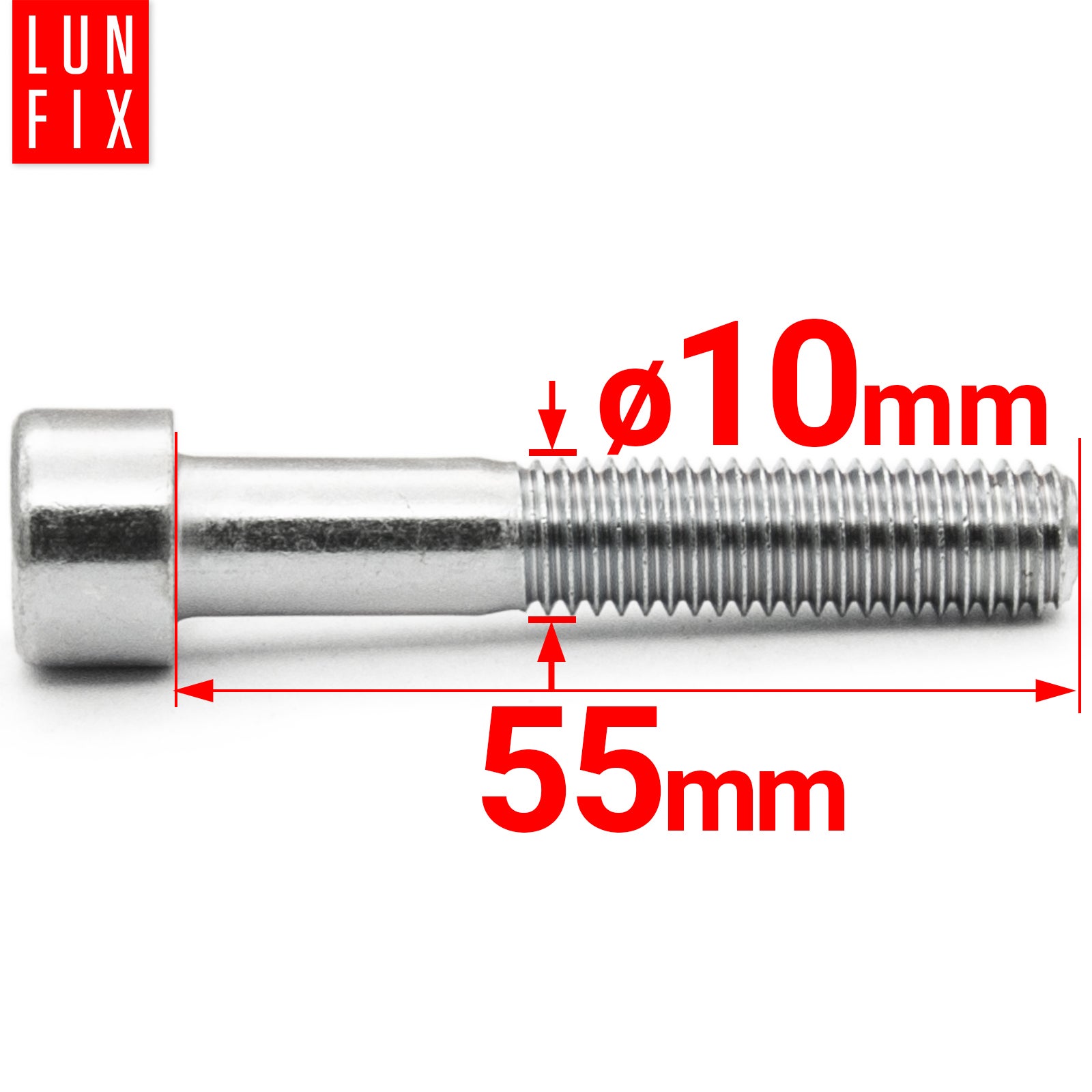 Śruba imbusowa DIN 912 M10 55 mm kl. 8.8 1kg