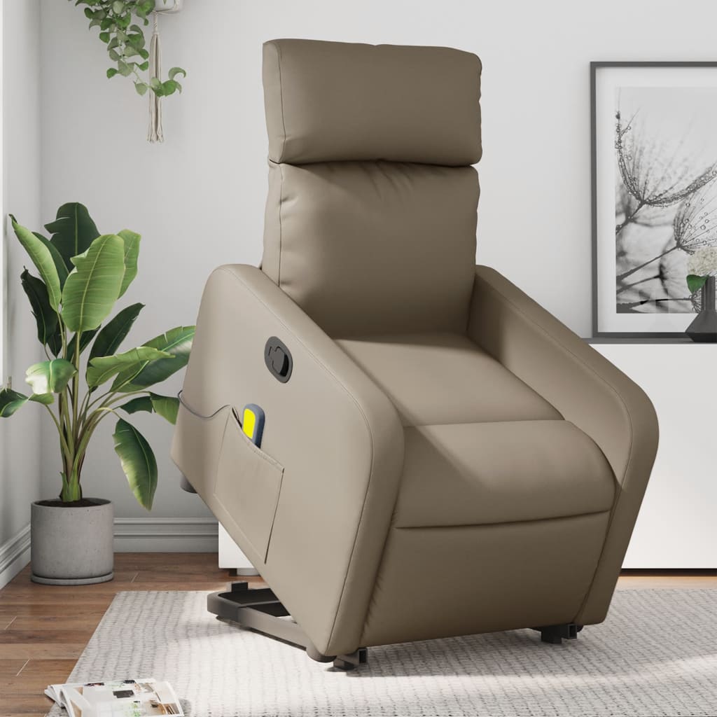 Fauteuil Relax Inclinable Similicuir - Position Allongée 135° - Accoudoirs Larges - Coloris Cappuccino