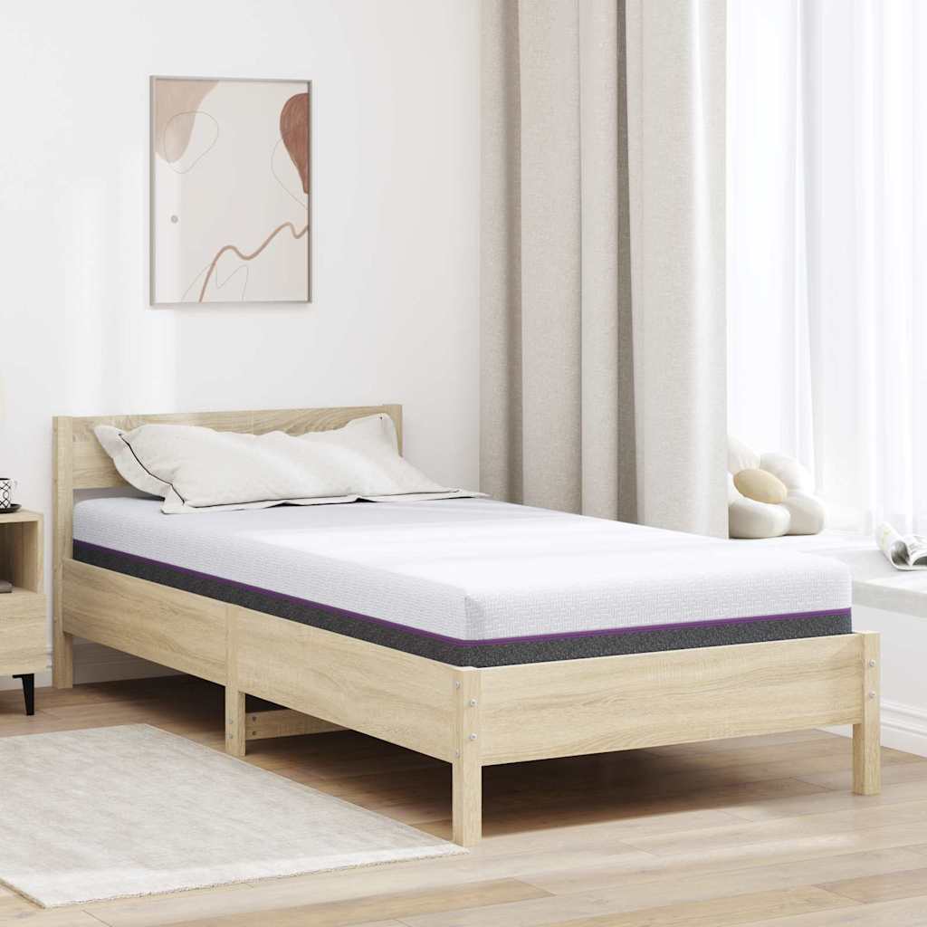 Materac Biały i szary 90 x 200 cm Tkanina żakardowa vidaXL