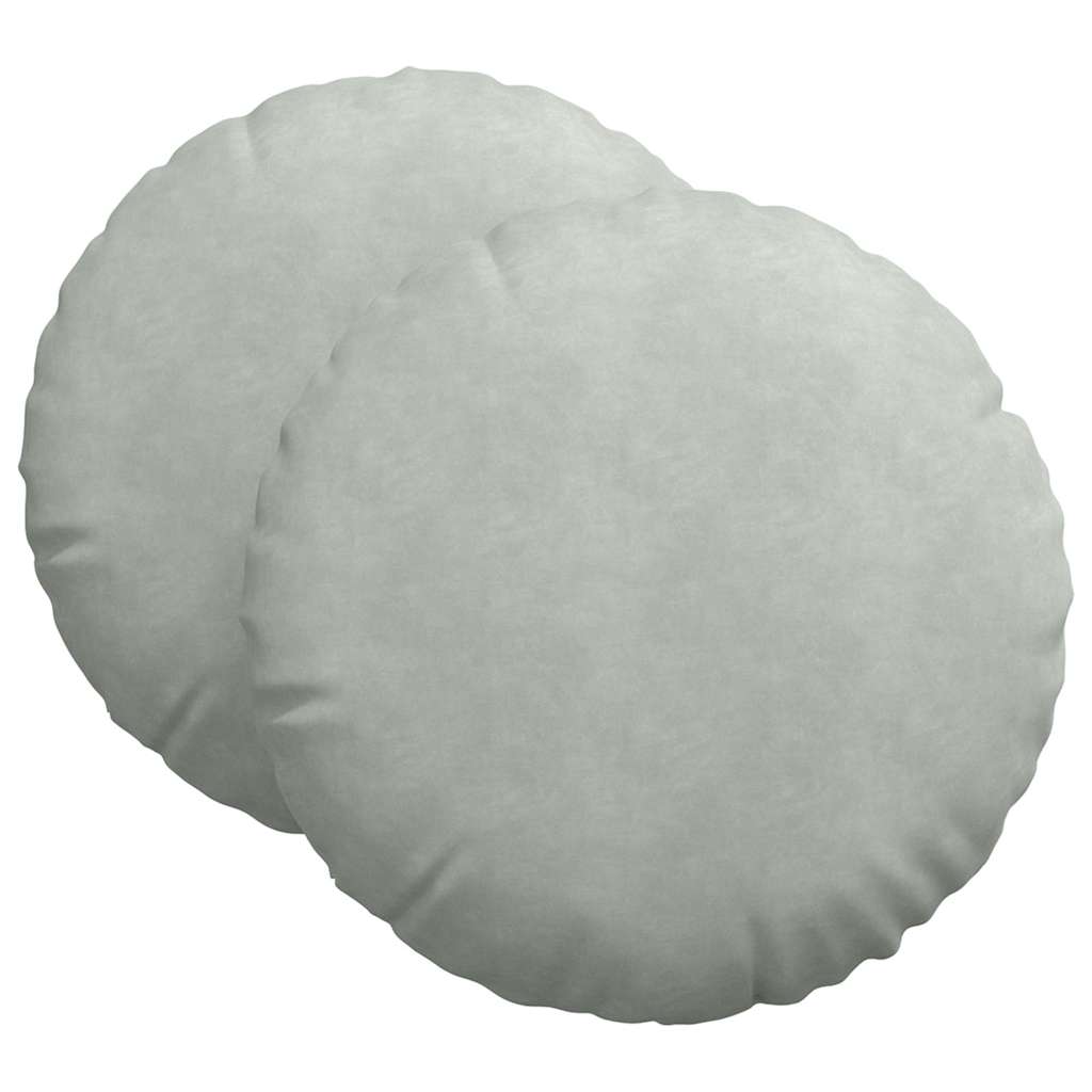 Cojines de asiento, 2 unidades, gris claro, Ø 40 x 13 cm, terciopelo - 2