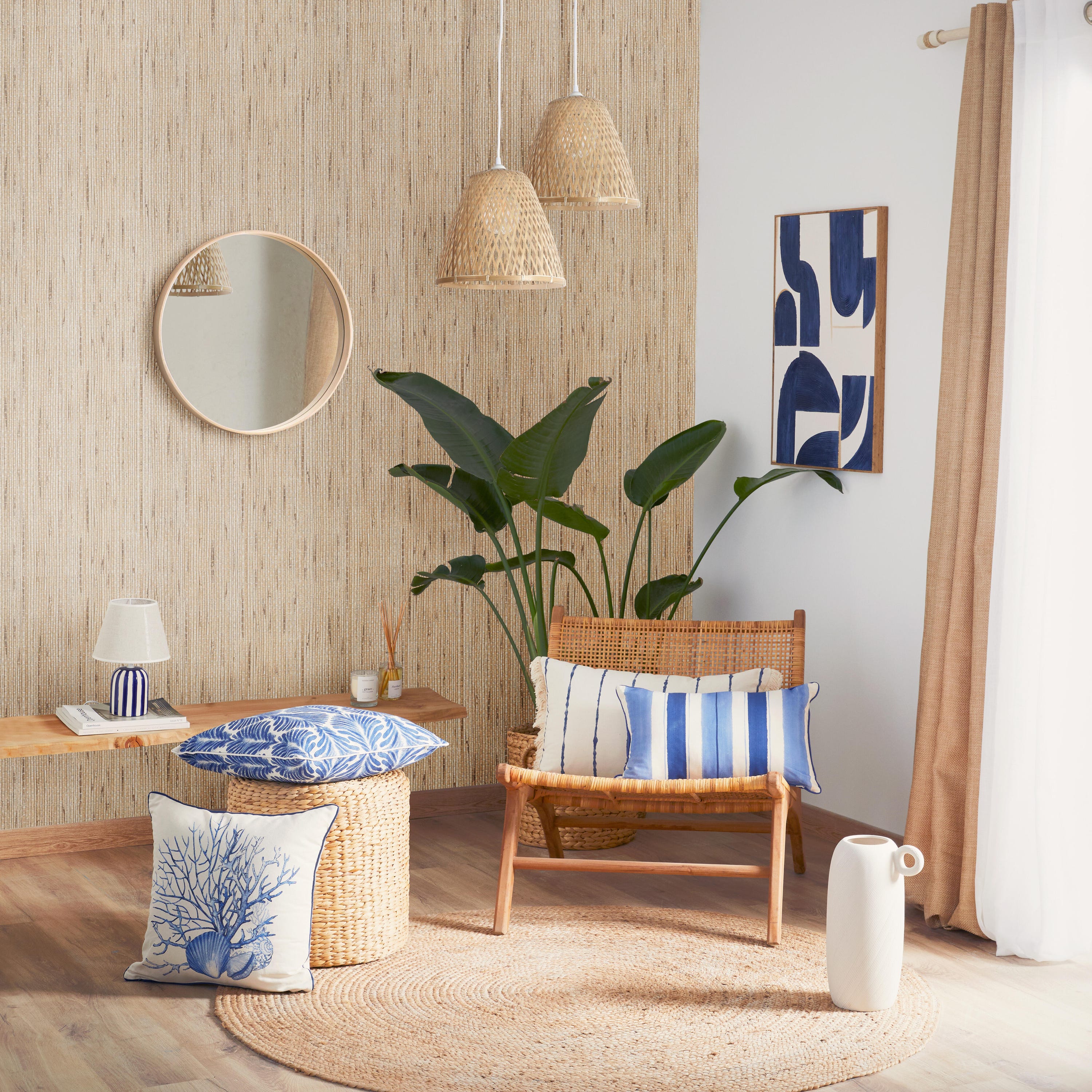 Zasłona z przelotkami Cindy, gładki kolor piaskowy, 140x270cm - 2