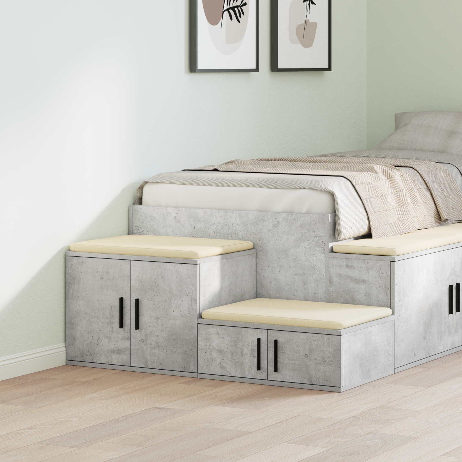 Armoire De Rangement - Armoire De Chambre Gris béton 127x41x40 cm Bois d'ingénierie - 2