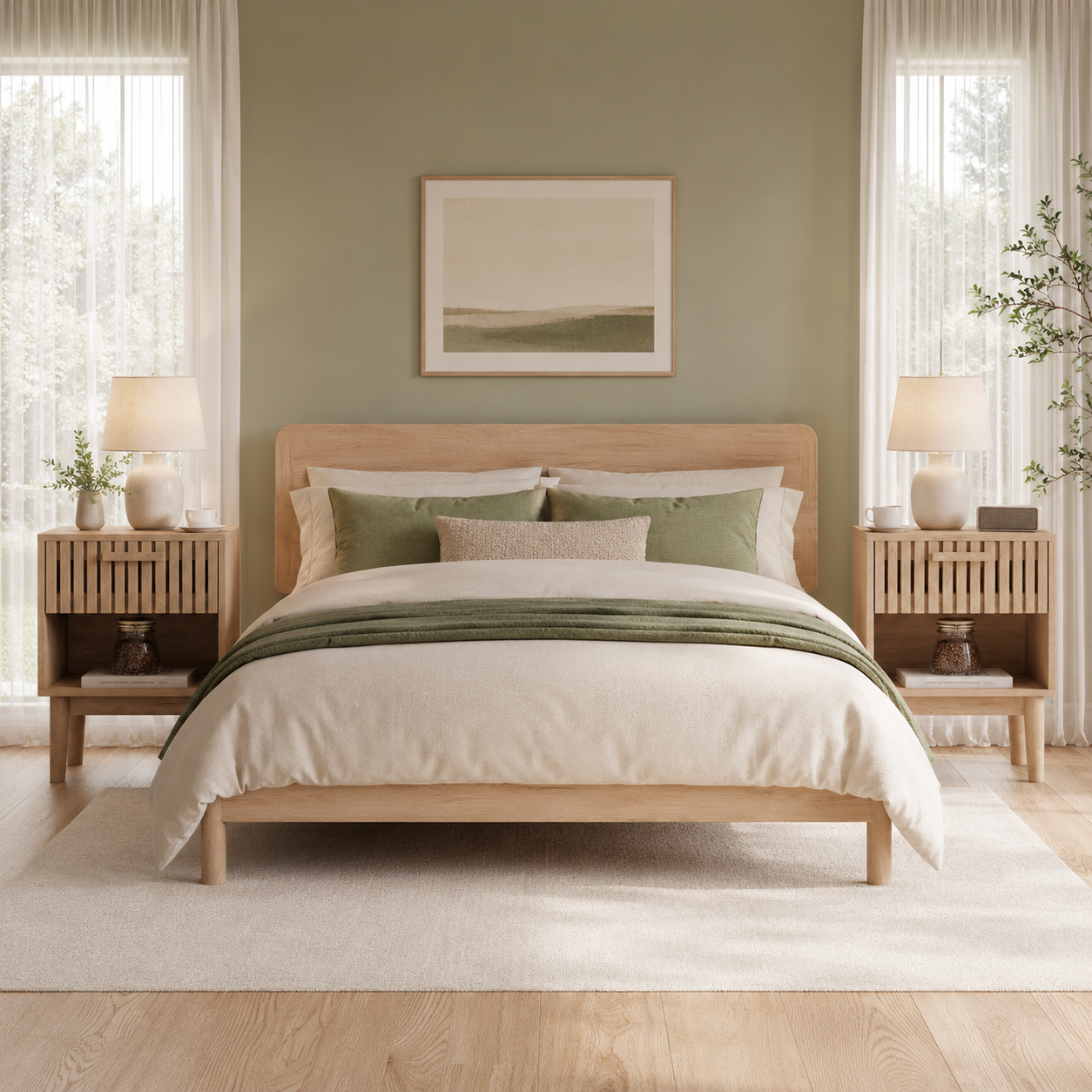 Table de Chevet Lot de 2,Table de Nuit avec 1 Tiroir et Espace Ouvert,Pieds en Bois Massif,Petite Table d’Appoint pour Chambre,Salon,Naturel - 7