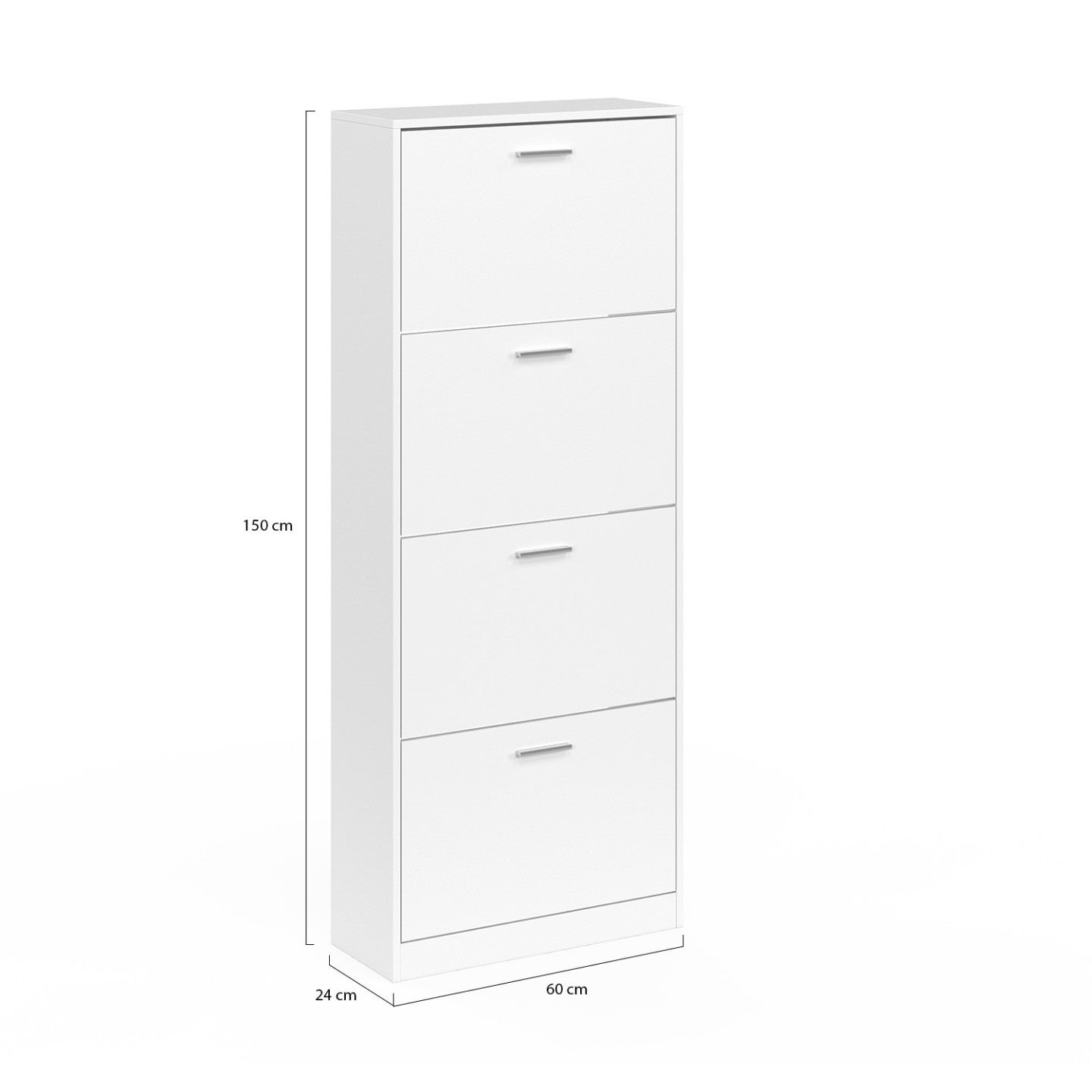 Meuble à chaussures 24 paires KLARK 4 portes blanc - 5