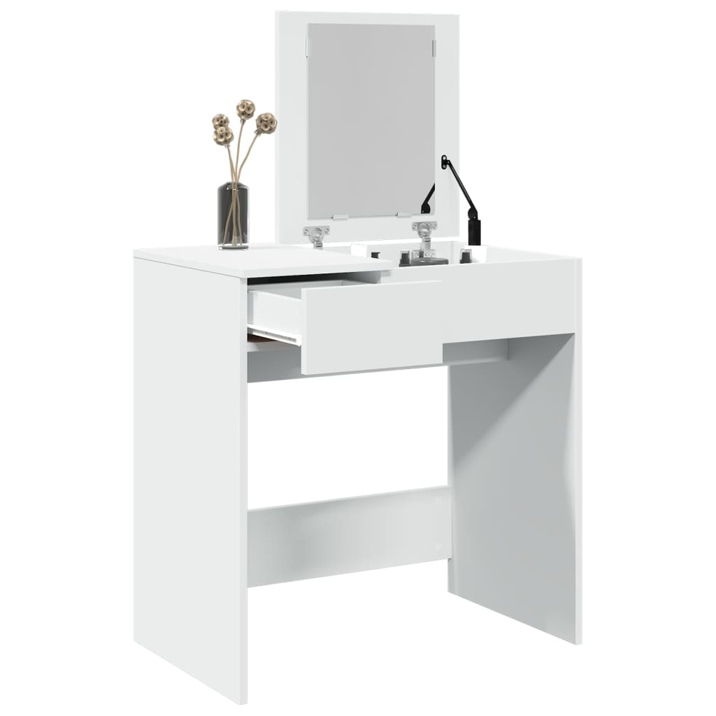 Coiffeuse avec miroir blanc 74,5x40x141 cm - COMFORTXL | Leroy Merlin