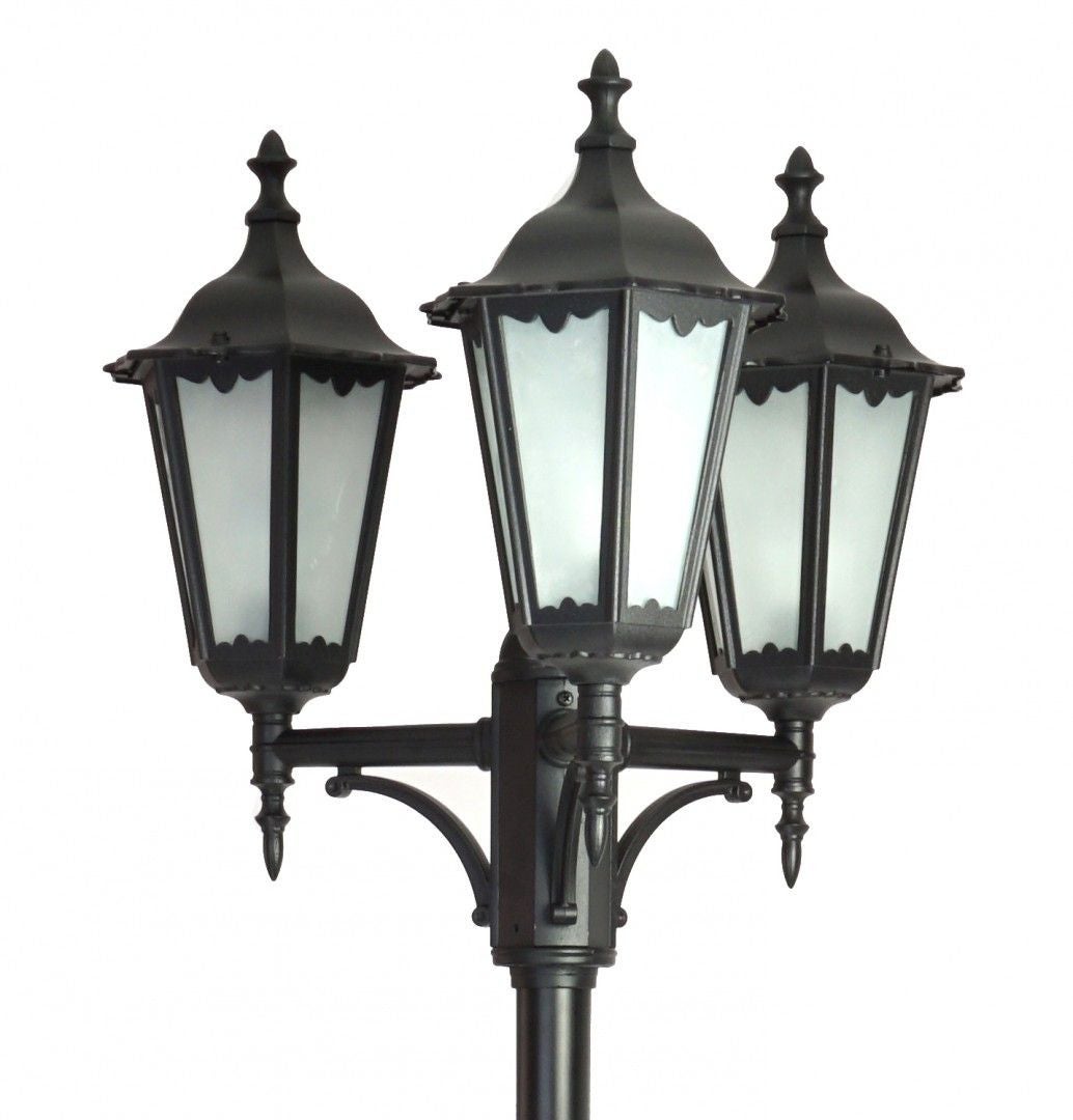 Latarnia ogrodowa Retro czarna 3xE27x60W IP43 wym: 295 x 63 x 58 cm aluminium SU-MA