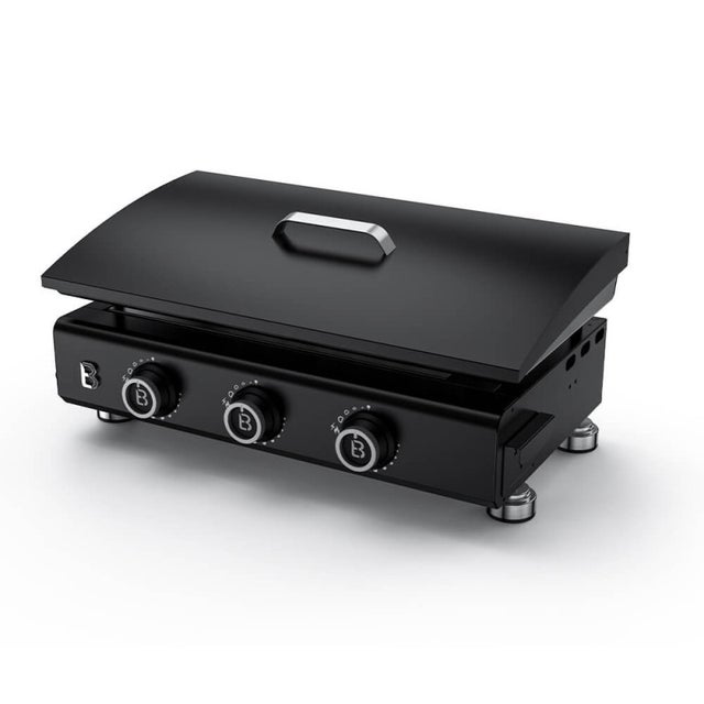 Plancha gaz Silvia IIG 3 feux – BRASERO BY FAVEX – Plaque acier céramique 67 x 34 cm, 7,95 kW, jusqu'à 10 personnes, capot inclus