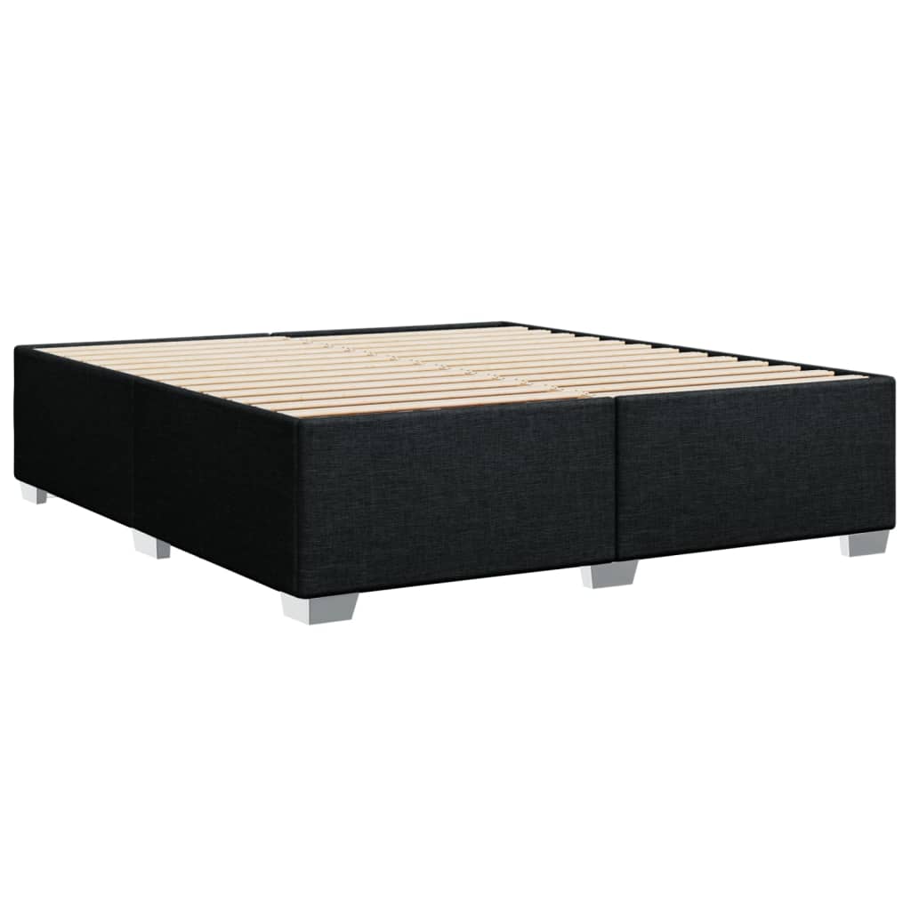 Cadre de lit sans matelas noir 200 x 200 cm tissu - 6