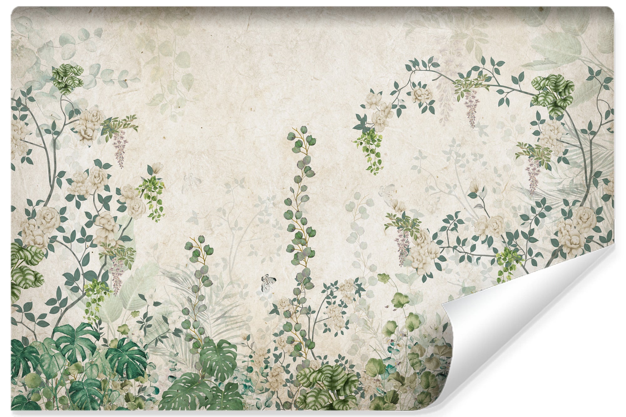Vlieseline papier peint photo plantes fleurs feuilles pour salon 368cm x 254cm