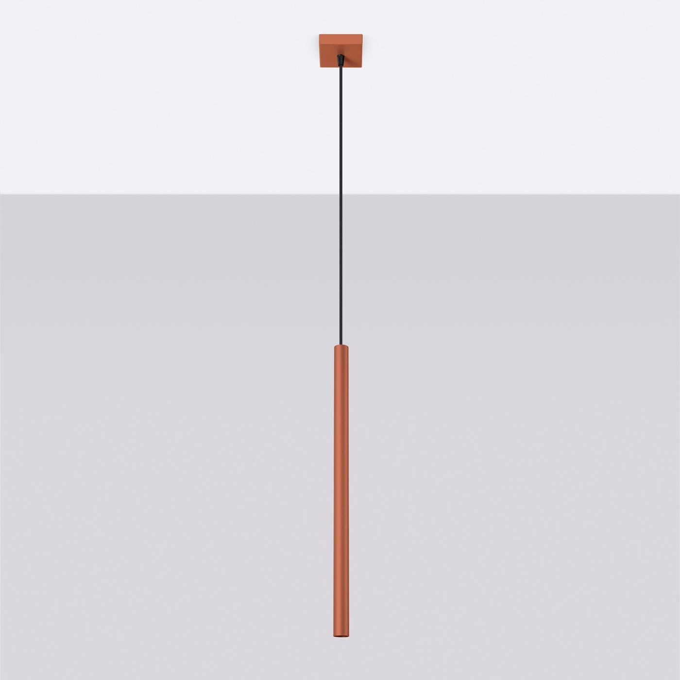Lampa wisząca BRILL 1 ochra czerwona LED 4000K - 8x8x114cm Sollux