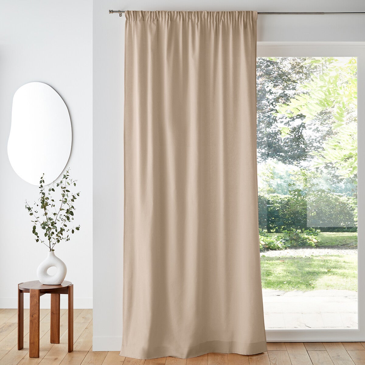 Rideau pur coton galon fronceur, Scenario - Naturel - 220 x 135 cm ...