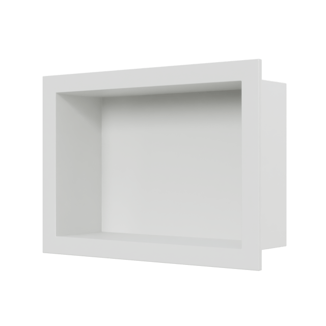 BERNSTEIN - Hornacina de ducha de acero inoxidable, repisa de ducha empotrada para cuarto de baño BS203010 - 20x30x10cm - Blanco