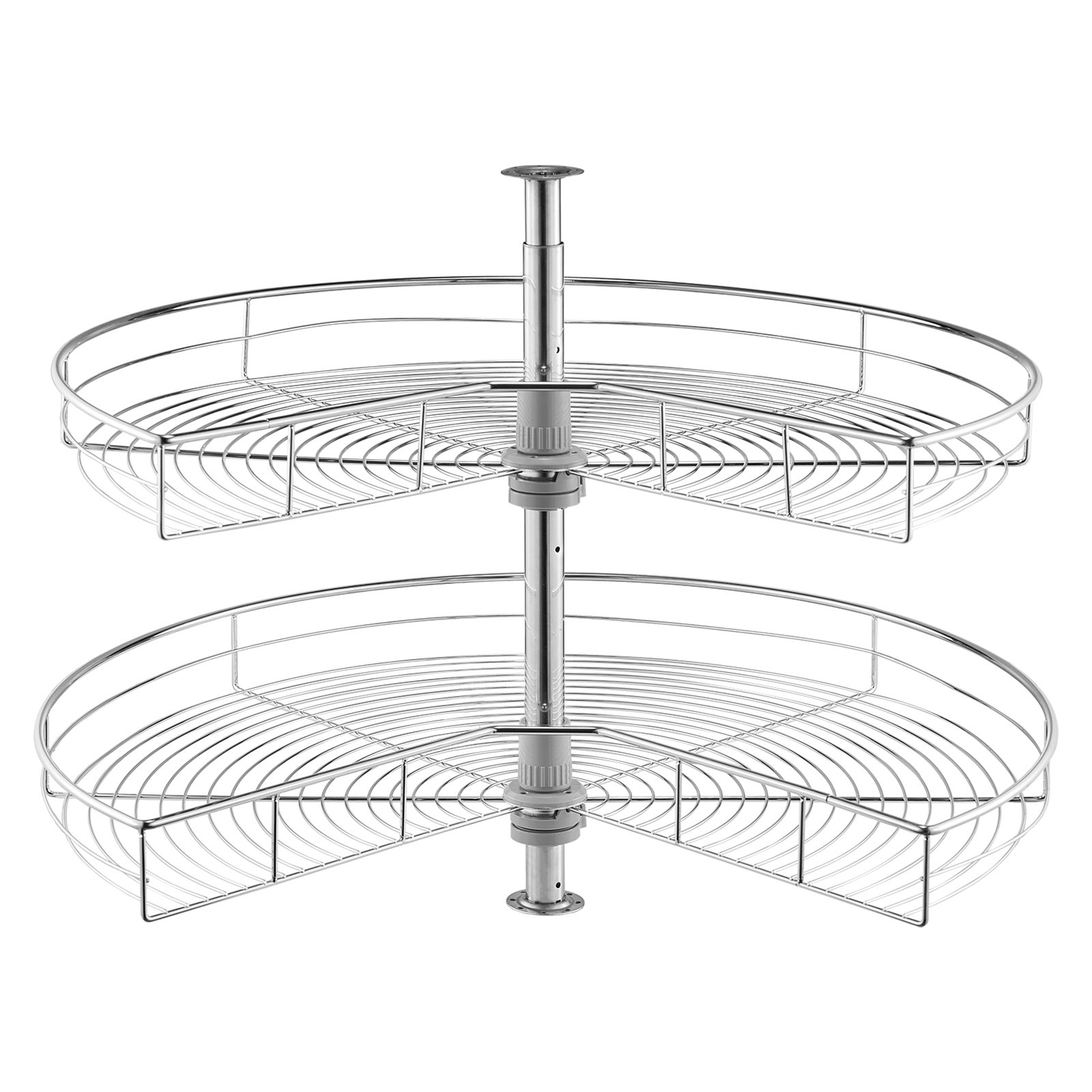 2-poziomowy chromowany organizer narożny w kształcie nerki Lazy Susan Obrotowy 80 cm VEVOR
