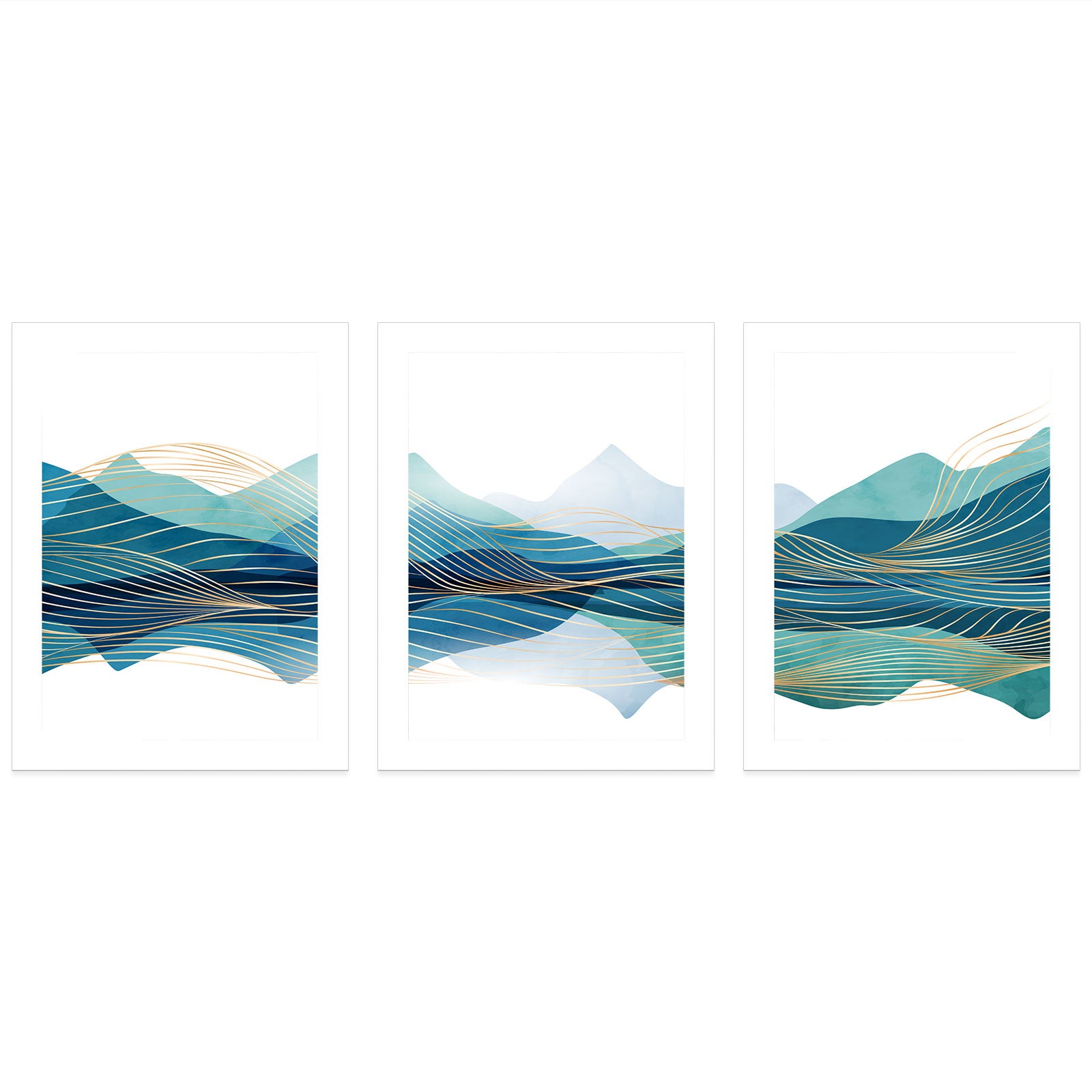 Lot de 3 Affiches / Posters Triptyque - Design 3617681129813 - Bordure Noire et Blanche - 3 Affiches - 21x29,7 cm (Cadres non fournis) - 3
