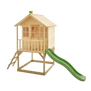 Maisonnette cabane sur pilotis COLLINE avec toboggan bois FSC®