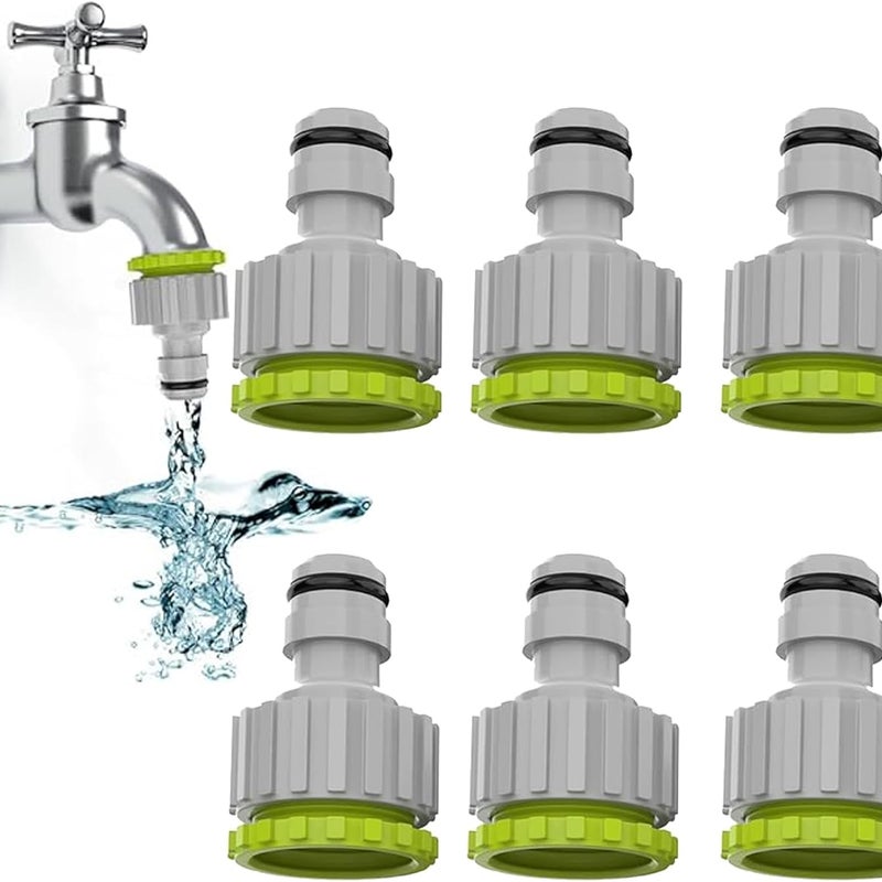 Złącze kranowe 2 w 1, 1/2 cala i 3/4 cala do nawadniania ogrodu, 6 szt.