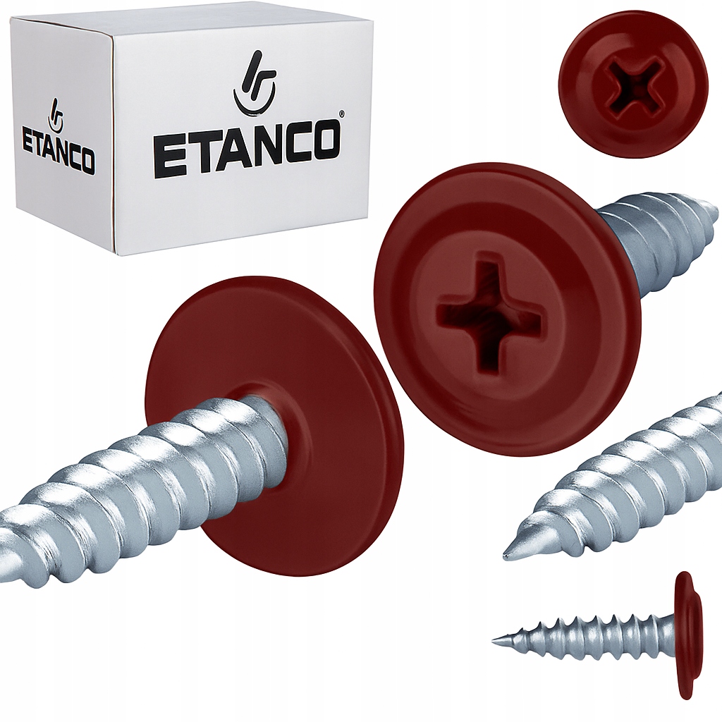 Wkręty podkładkowe Etanco do stali zszywka 4,2x19mm, RAL3005 GM-S 250szt.