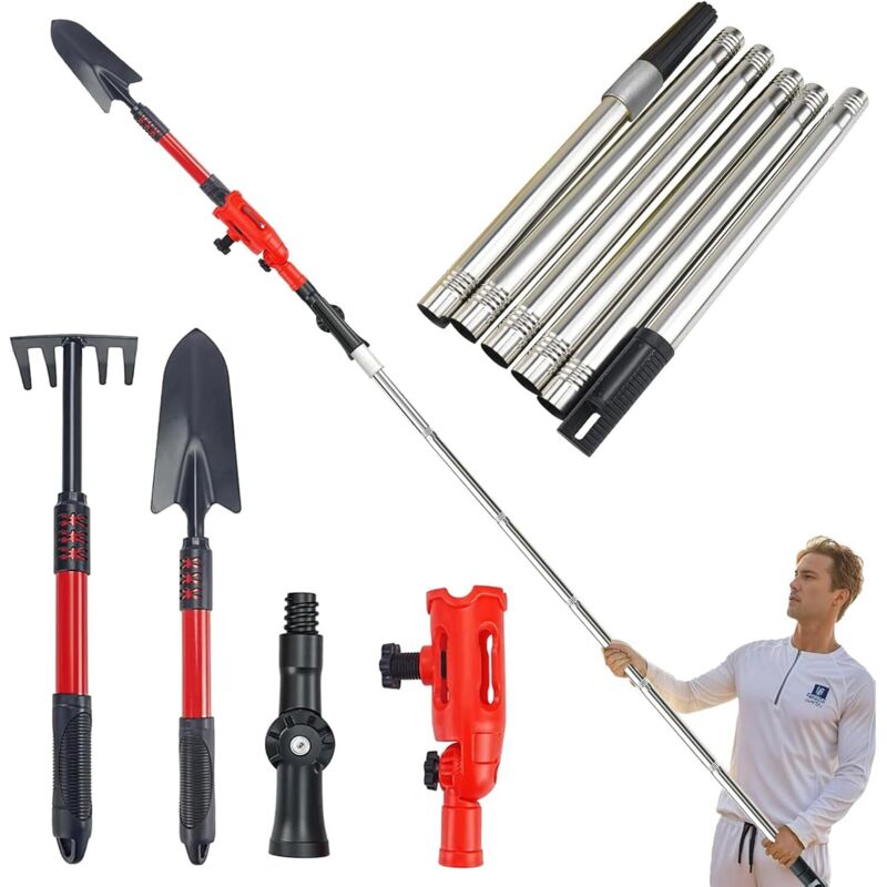 Rezea  Cepillo Telescópico Limpieza Canalones Pértiga Telescópica Herramientas Limpieza Protección Del Tejado Fácil Quitar Hojas Pértiga Tejados Ajustable , Leroy Merlin