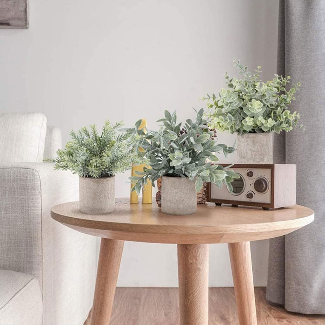 Set Di 6 Piante Artificiali In Plastica Con Vaso - Verde, Altezza 19 Cm - Per Decorazione Casa E Ufficio