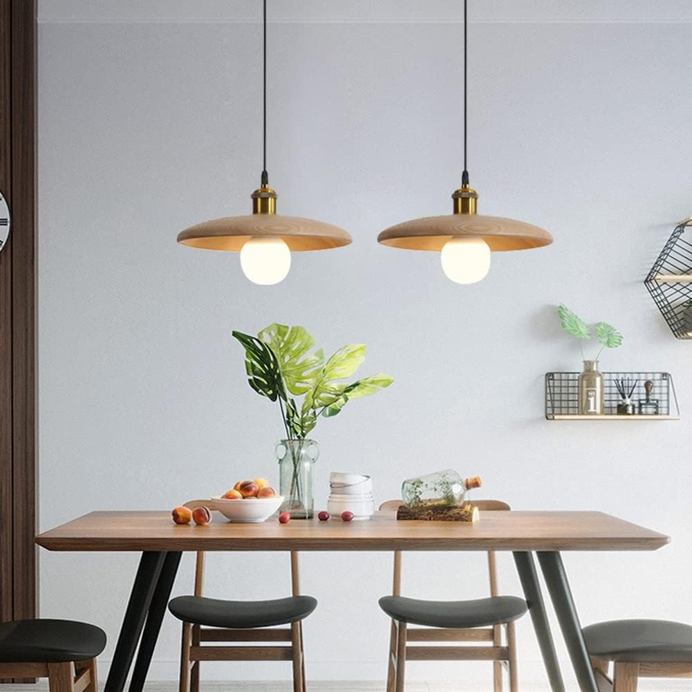 Lampa wisząca, żyrandol z 2 żarówkami, lampa sufitowa w stylu vintage, lampka nocna, 3 regulowane temperatury barwowe, regulowana wysokość - 9