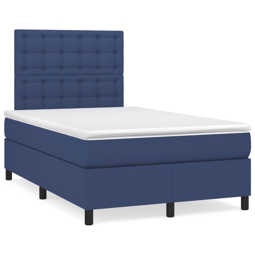 Sommier à lattes de lit avec matelas Bleu 120x200 cm Tissu - 2