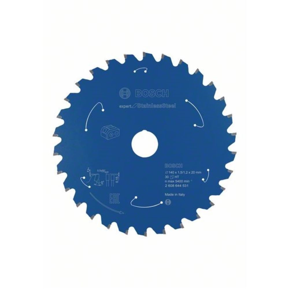 Bosch Professional Lama per sega circolare Expert for Stainless Steel (acciaio inox, 140 x 20 x 1.5 mm, 30 denti, accessorio per sega circolare a batt
