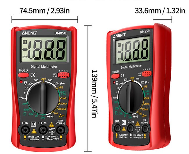 LYCEBELL Multimètre Numérique Stylo LC-38C TRMS 6000 Comptes - Voltmètre Portatif Polyvalent