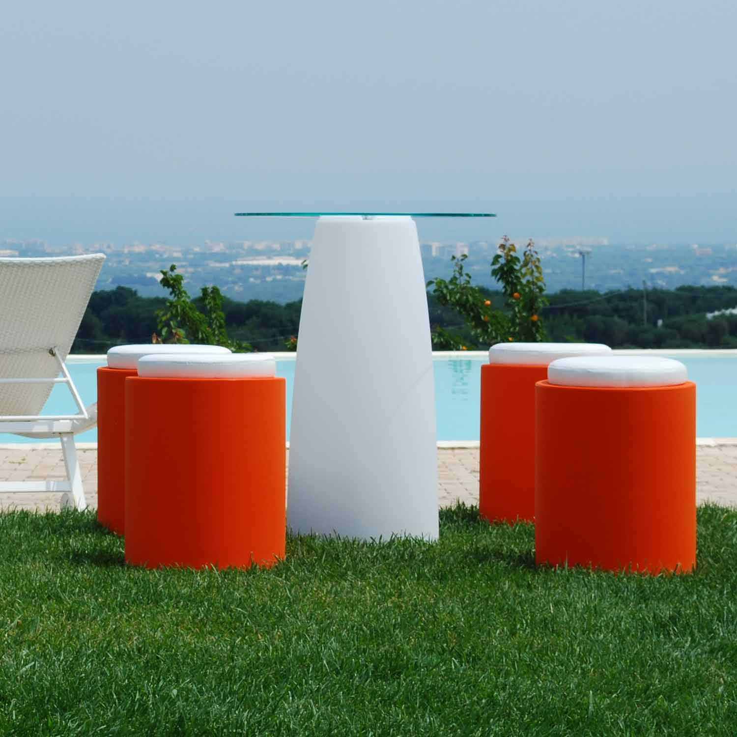 Puf comfy monacis polímero blanco redondo - ã 40 cm - 54 h