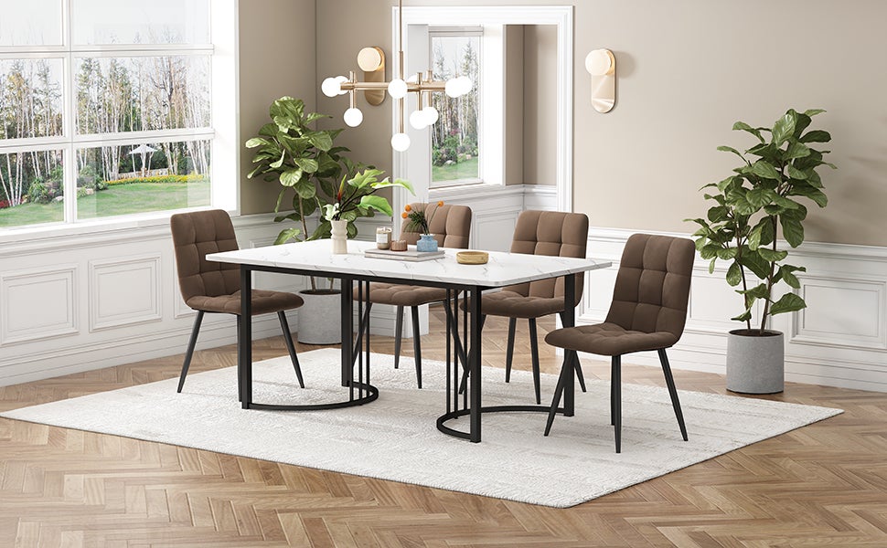 Ensemble Table Haute MENTON - Mange Debout + 4 Chaises Hautes - Design Moderne Et Pratique