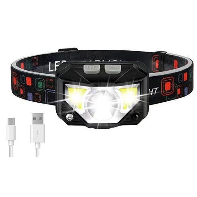 Lampada Frontale LED Ricaricabile - 300 Lumen, Impermeabile, Con Sensore Movimento (Nero) - Foto 6