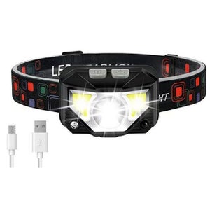 Lampada frontale LED ricaricabile, lampada frontale USB, lampada frontale per la pesca e la corsa all'aperto. | Leroy Merlin