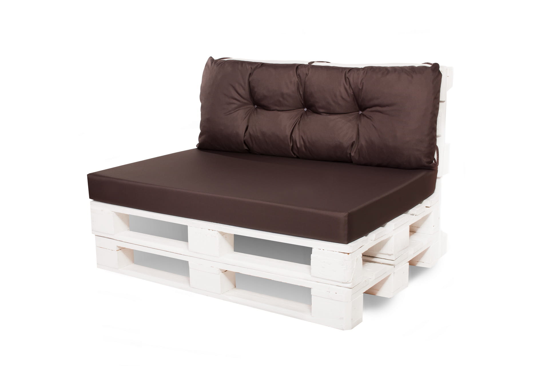 Cojín para palets, asiento 120x50 y respaldo 120x40cm color marrón / cojín para sofá para palets de jardín, cojín para europalés